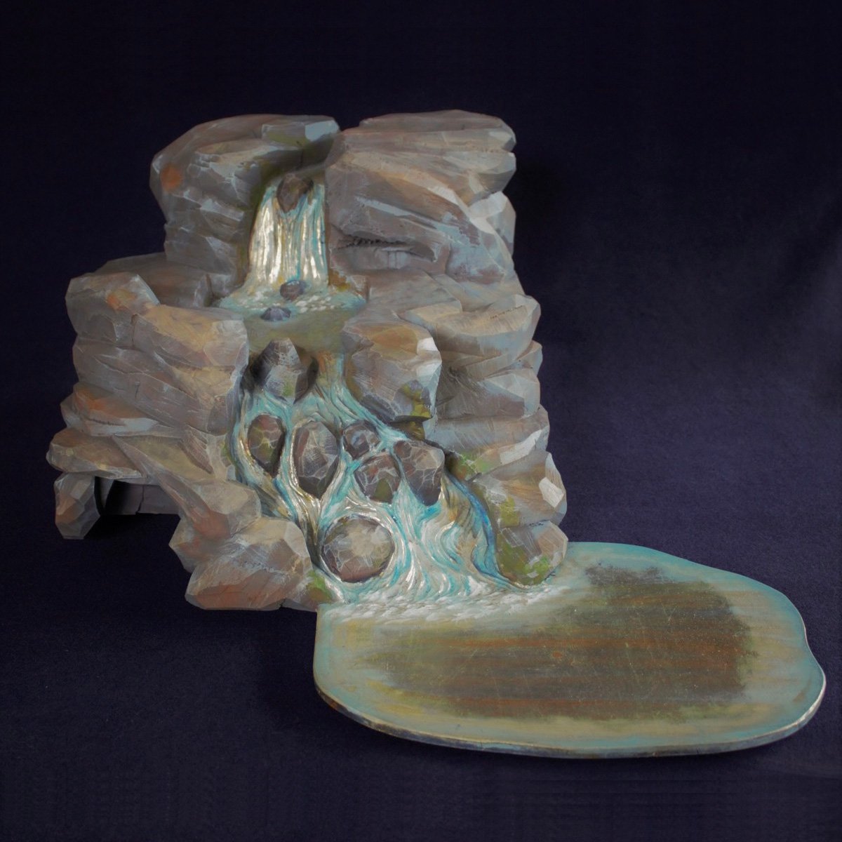 Ruscello con laghetto e cascate per presepe