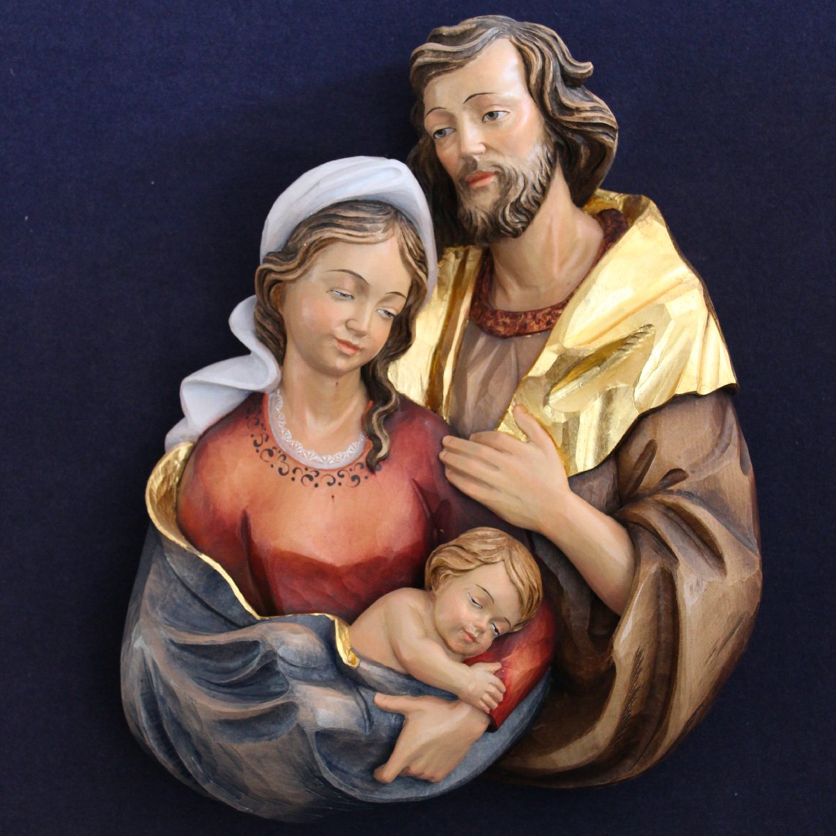 Scultura in legno Sacra Famiglia